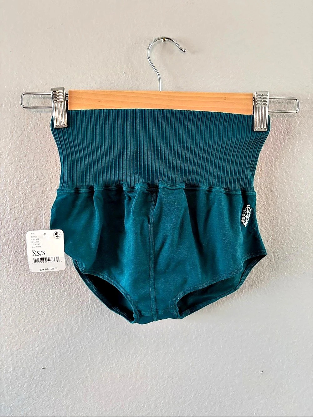 Free People High Waisted Panty in Green XS/S NWT